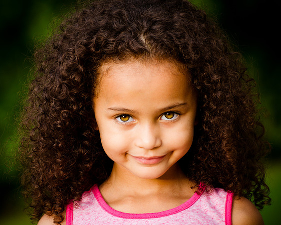 Outdoor portrait of mixed race girl